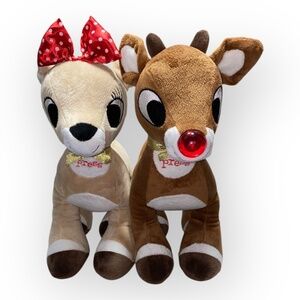Rudolph & Clarice 50th Anniversary Reindeer Plush Set Christmas Figures